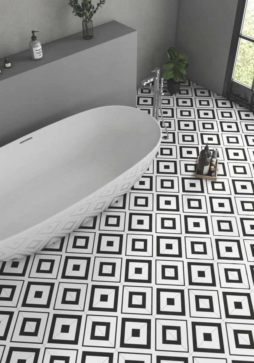 Exotica Foglie Black, moroccan wall tile for bathroom